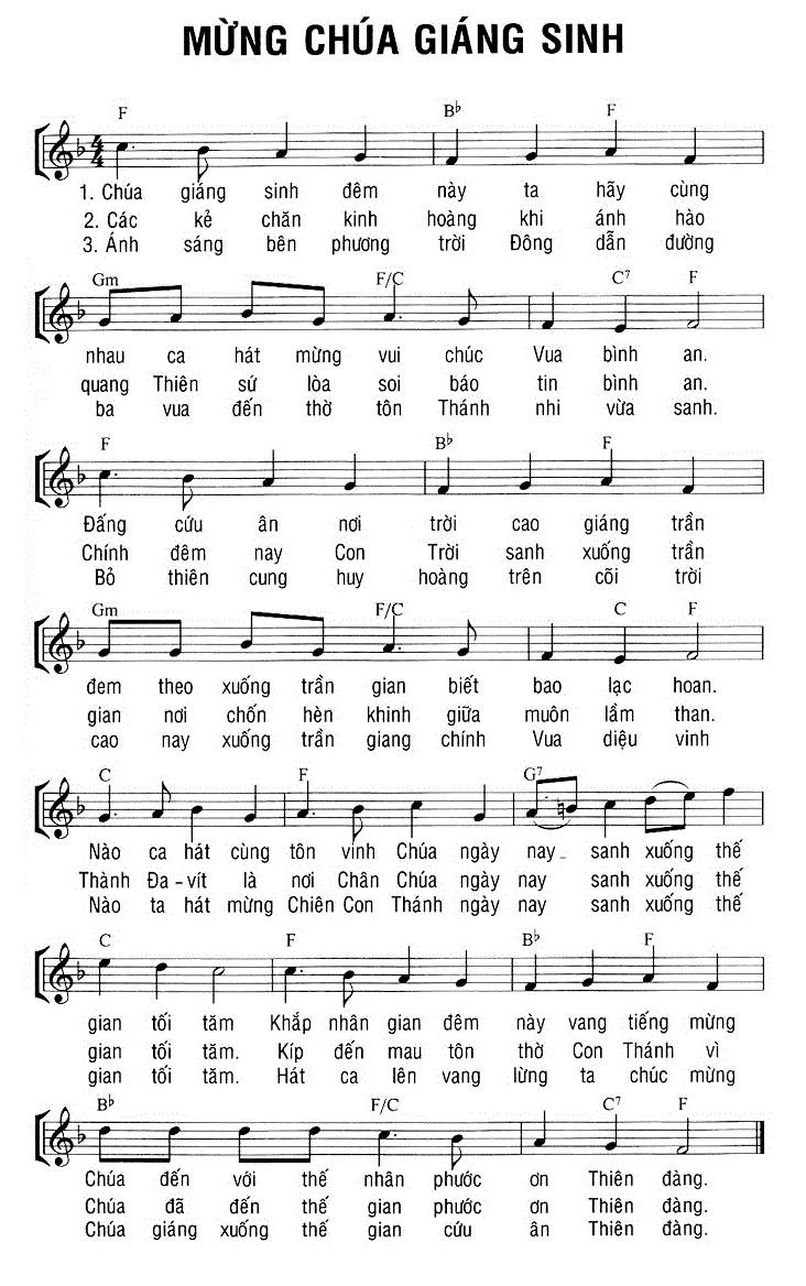 Sheet nhạc Mừng Chúa Giáng Sinh